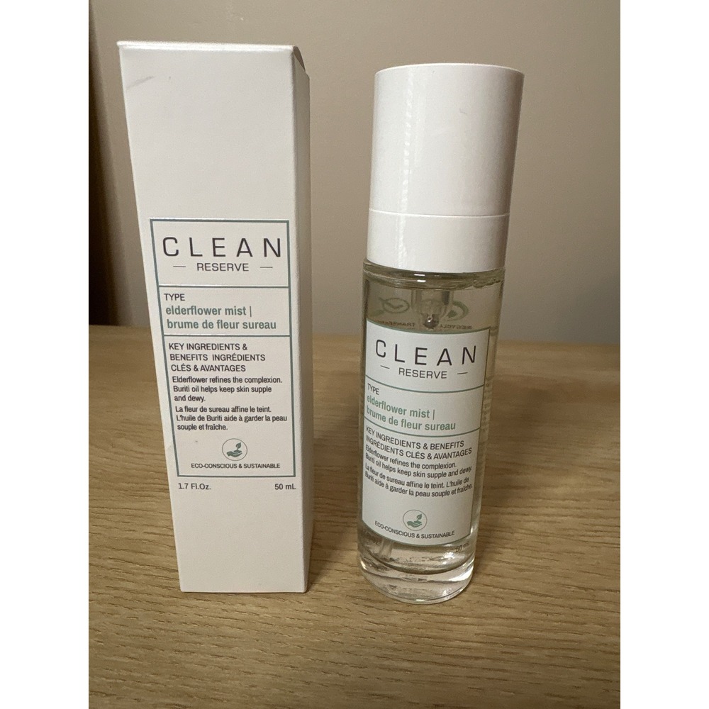 Clean Reserve Elderflower Mist Face Spray 1.7 oz 50ml New in Box Eco-Conscious